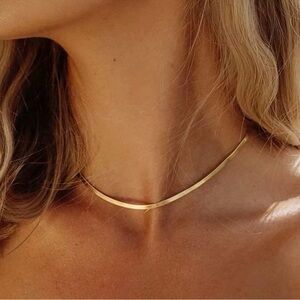 18K Gold Plated Herringbone Necklace